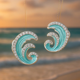 Oceánija | Elegantni plavi valovi naušnice